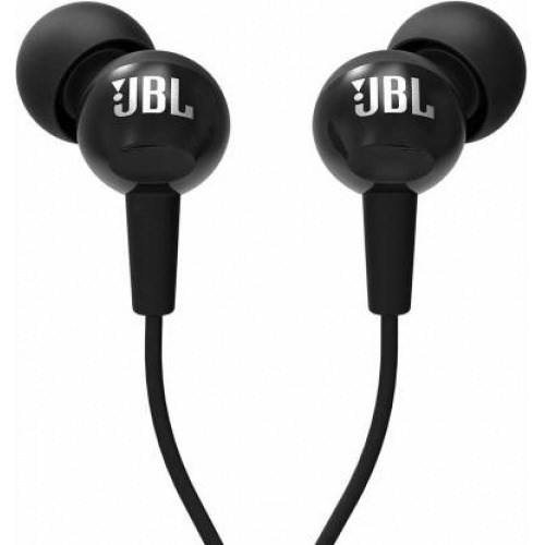 JBL C100SI In-Ear Deep Bass Headphones with Mic (Black)