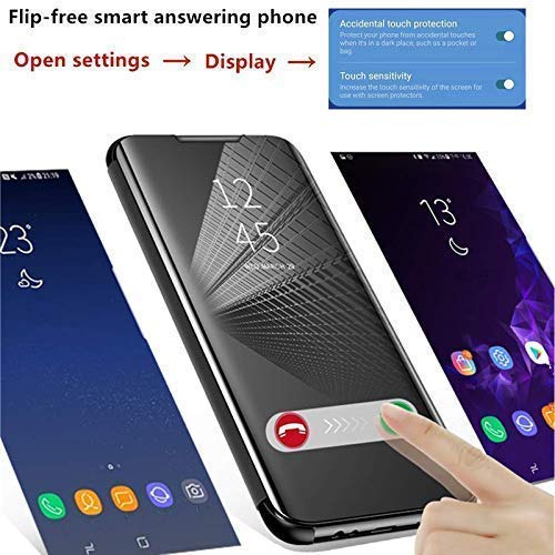 Indiacase Compatible with Samsung Galaxy M11 Mirror Flip Cover