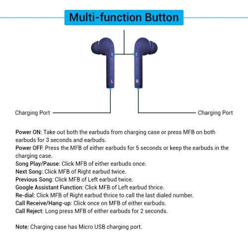 pTron Bassbuds Lite in-Ear True Wireless Bluetooth